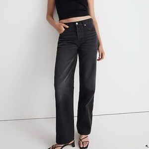 Madewell low slung straight black jeans